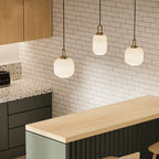 Suspension Contemporaine Nordique Ronde Ovale En Acier Inoxydable Et Verre Rayé À 1 Ampoule Pour Salon