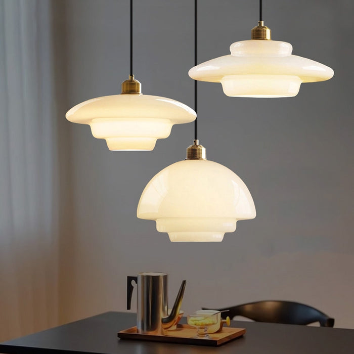 Suspension En Verre Blanc