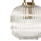 Suspension Contemporaine Nordique Ronde Ovale En Acier Inoxydable Et Verre Rayé À 1 Ampoule Pour Salon