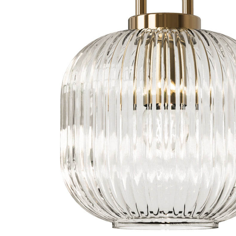 Suspension Contemporaine Nordique Ronde Ovale En Acier Inoxydable Et Verre Rayé À 1 Ampoule Pour Salon
