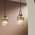 Suspension Contemporaine Nordique Ronde Ovale En Acier Inoxydable Et Verre Rayé À 1 Ampoule Pour Salon