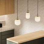 Suspension Contemporaine Nordique Ronde Ovale En Acier Inoxydable Et Verre Rayé À 1 Ampoule Pour Salon