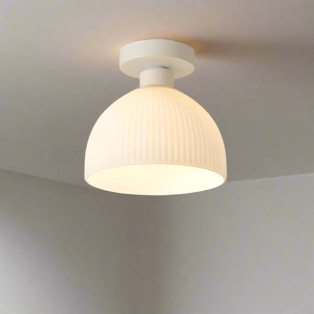 Plafonnier Moderne En Verre Blanc Laiteux