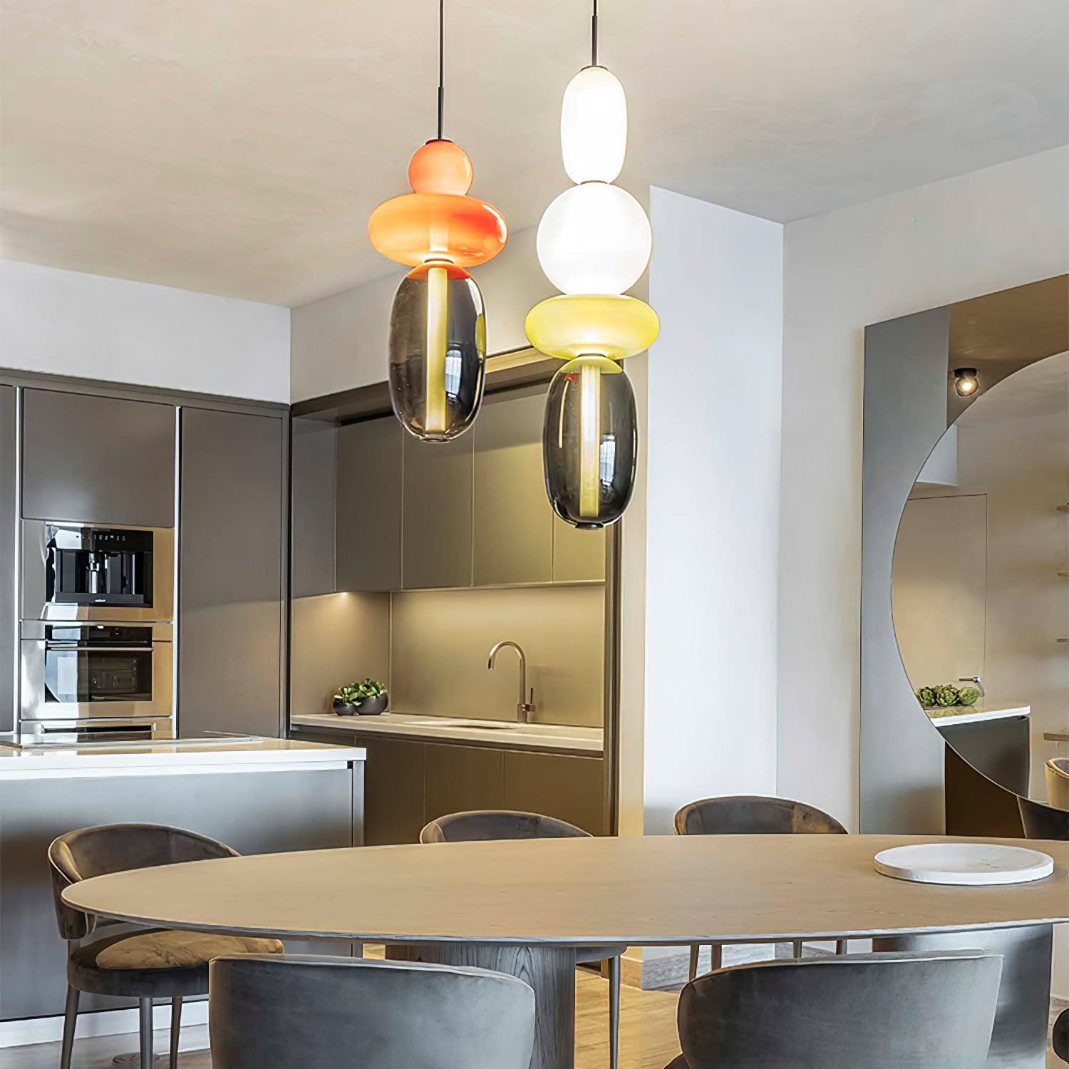 Lampe Pendante En Verre Confit