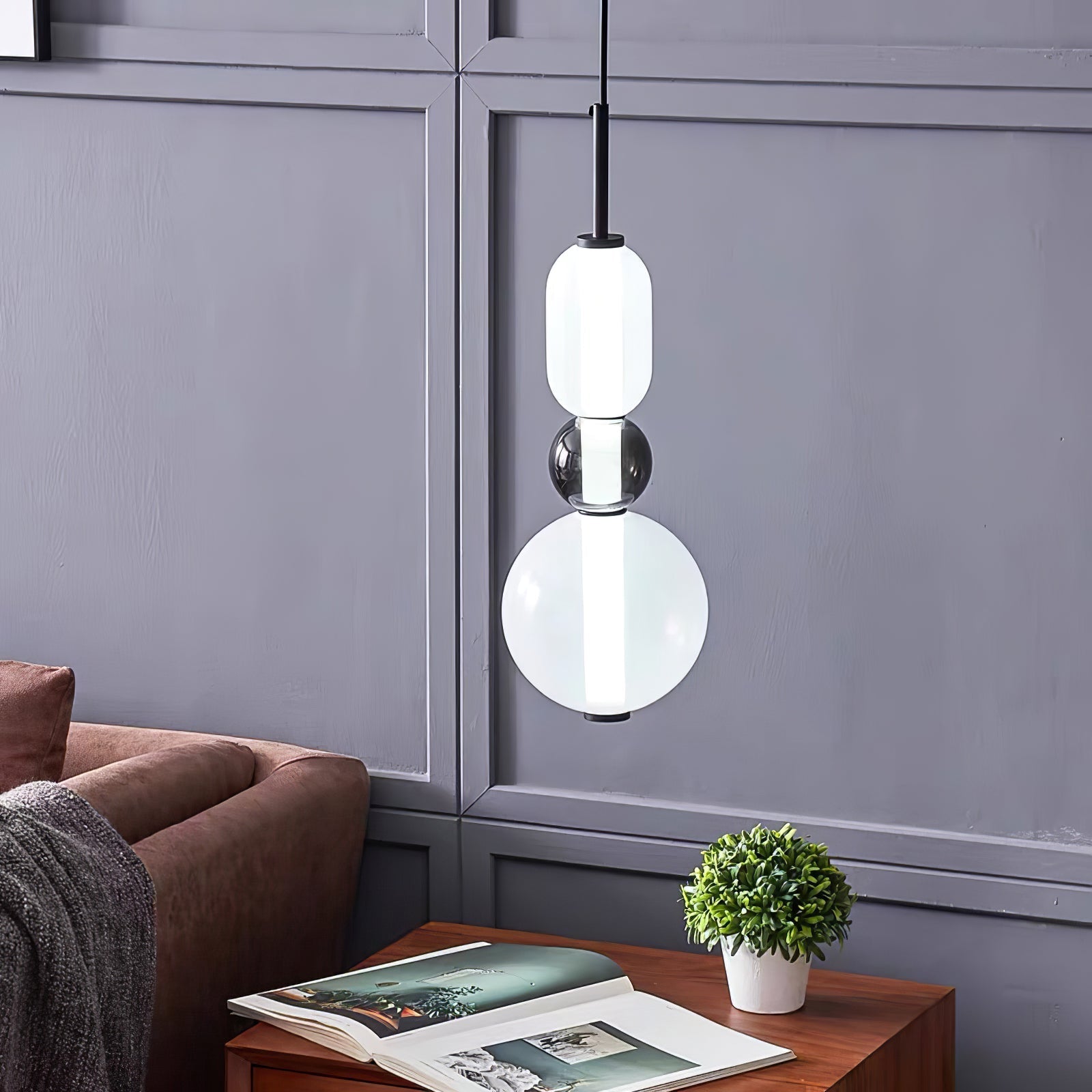 Lampe Pendante En Verre Confit