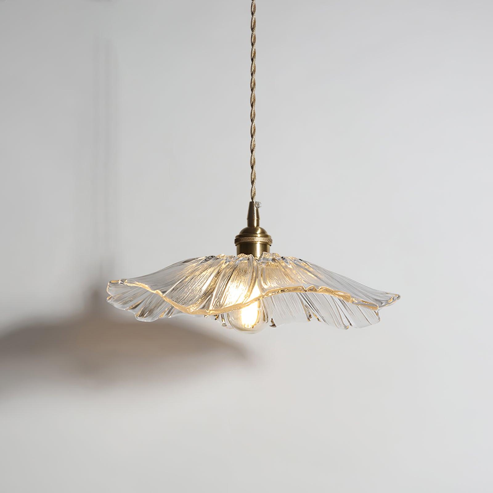 Lampe À Suspension En Verre À Motif De Fleur