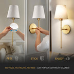 WIRELESS WALL SCONCE (SET OF 2 + 2 BULBS INCLUDED)