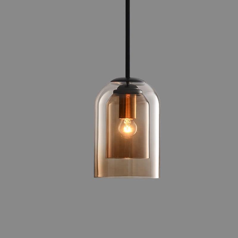 Lampes Suspendues Mi-Siècle En Mica Avec Double Verre