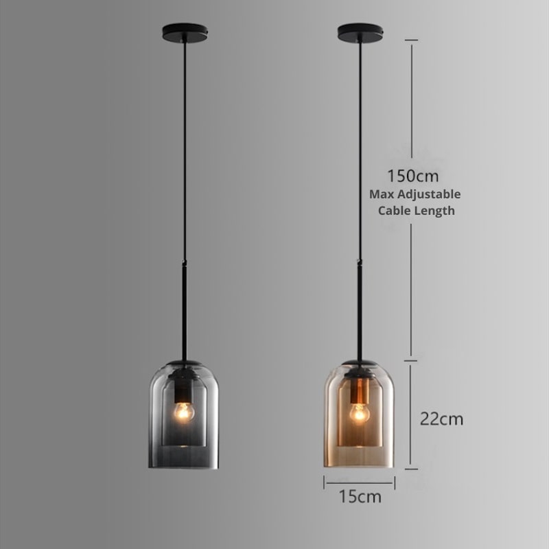 Lampes Suspendues Mi-Siècle En Mica Avec Double Verre