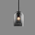Lampes Suspendues Mi-Siècle En Mica Avec Double Verre