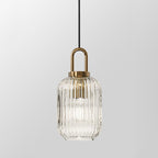 Suspension Contemporaine Nordique Ronde Ovale En Acier Inoxydable Et Verre Rayé À 1 Ampoule Pour Salon