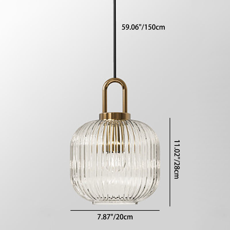 Suspension Contemporaine Nordique Ronde Ovale En Acier Inoxydable Et Verre Rayé À 1 Ampoule Pour Salon