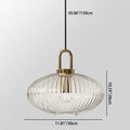 Suspension Contemporaine Nordique Ronde Ovale En Acier Inoxydable Et Verre Rayé À 1 Ampoule Pour Salon