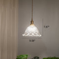 Suspension Nordique Vintage En Verre Transparent En Forme De Fleur À 1 Ampoule En Laiton