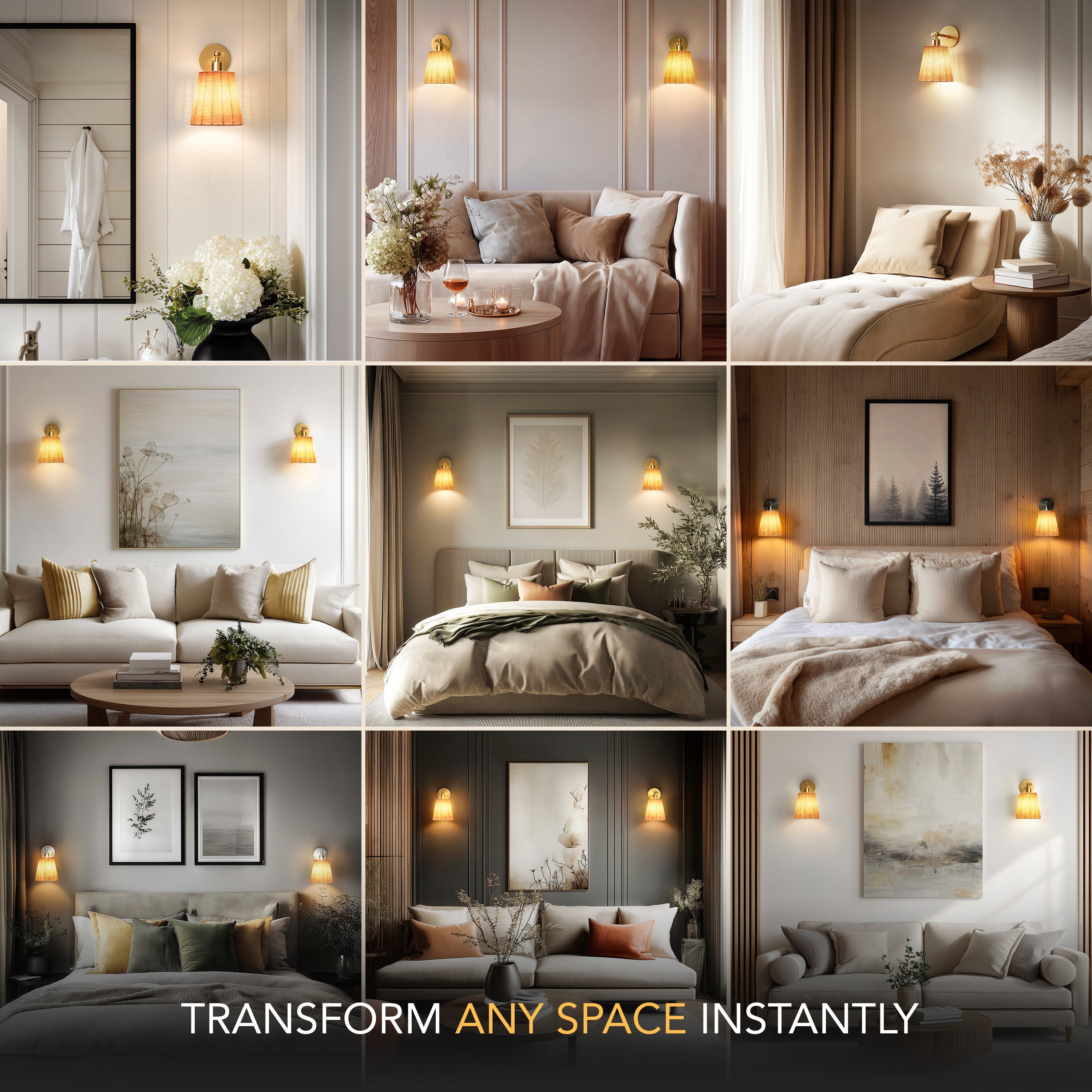NATURAL WIRELESS WALL SCONCE