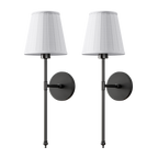 WIRELESS PLEATED WALL SCONCES (SET OF 2)