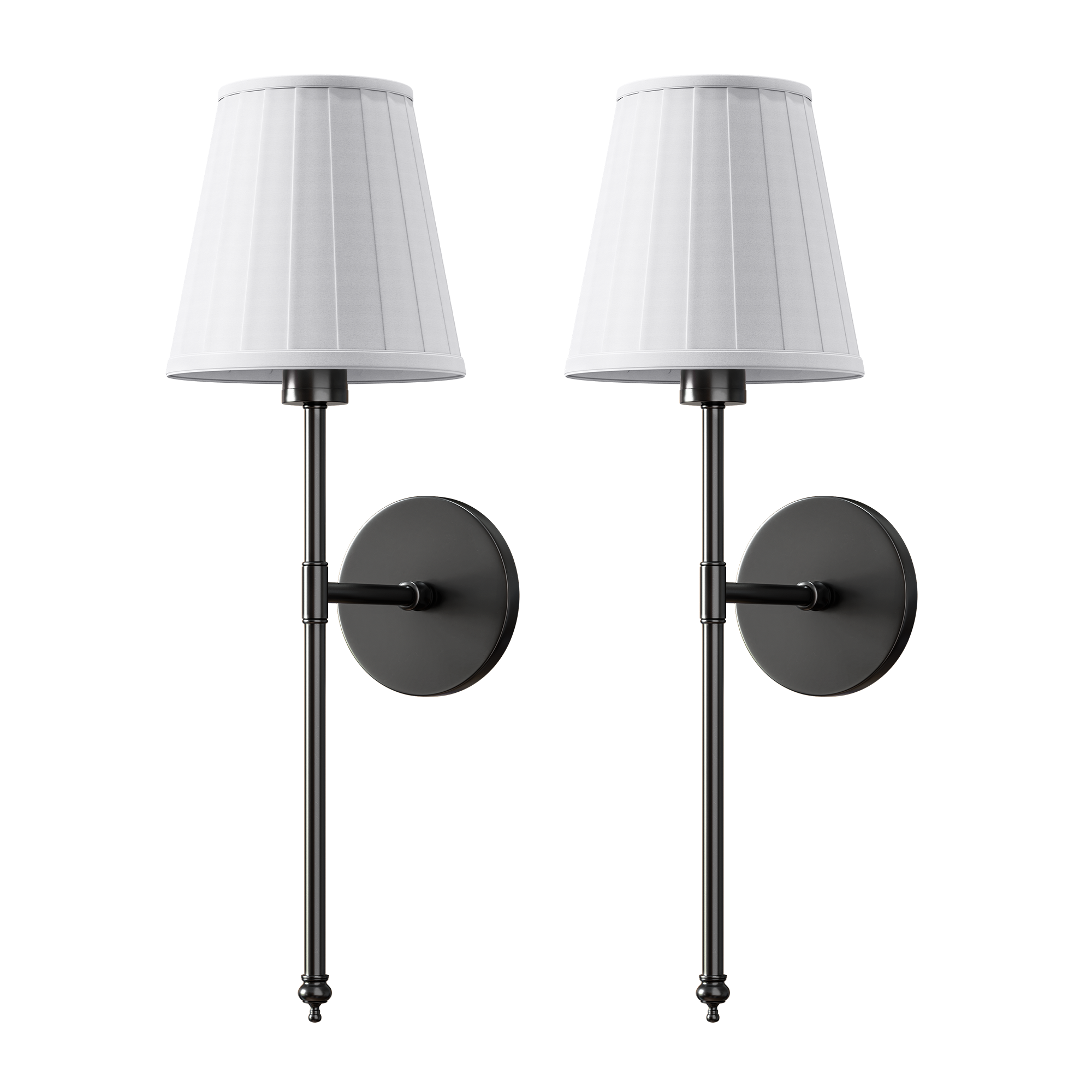 WIRELESS PLEATED WALL SCONCES (SET OF 2)