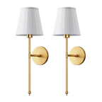 WIRELESS PLEATED WALL SCONCES (SET OF 2)