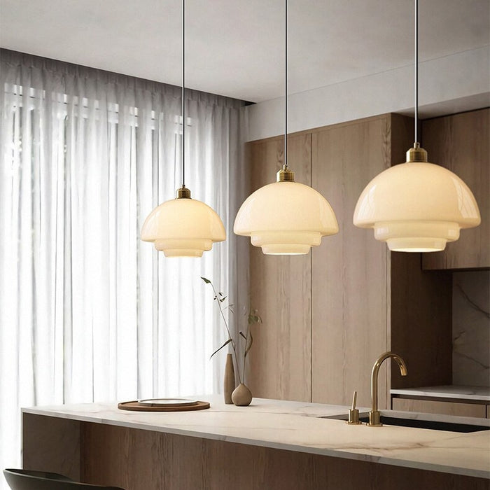 Suspension En Verre Blanc