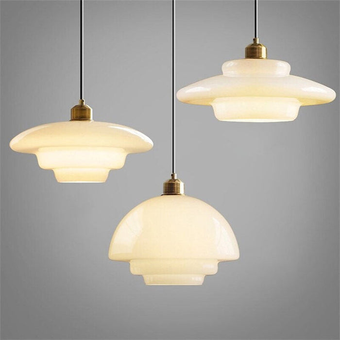 Suspension En Verre Blanc