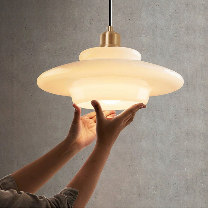 Suspension En Verre Blanc