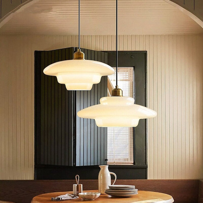 Suspension En Verre Blanc