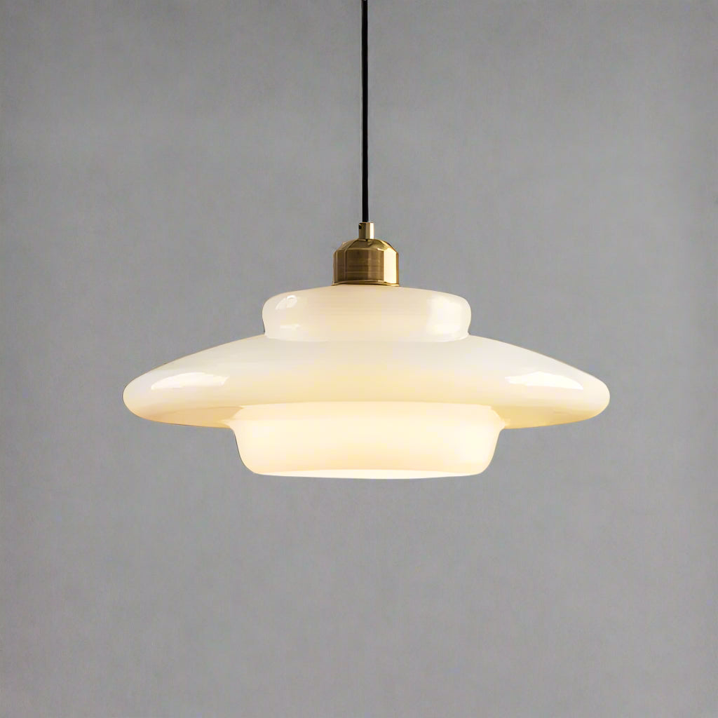 Suspension En Verre Blanc
