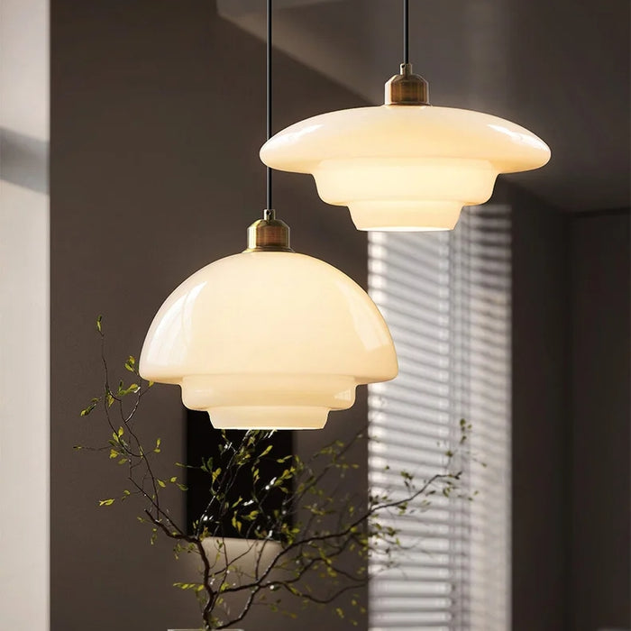 Suspension En Verre Blanc