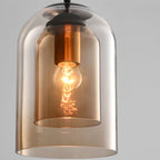 Lampes Suspendues Mi-Siècle En Mica Avec Double Verre