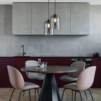Lampes Suspendues Mi-Siècle En Mica Avec Double Verre