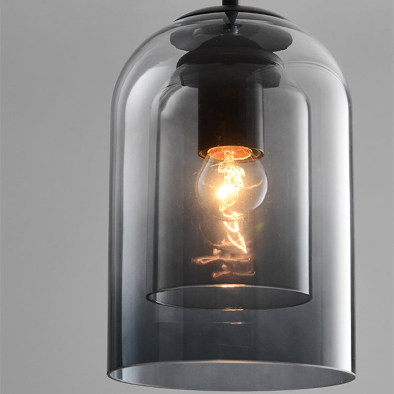 Lampes Suspendues Mi-Siècle En Mica Avec Double Verre